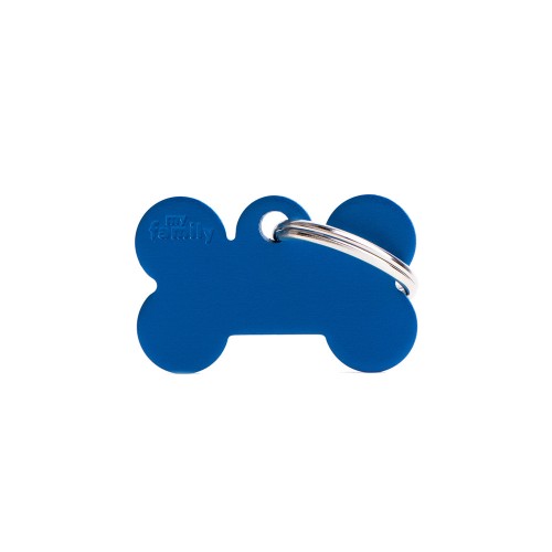 MyFamily Basic Small Blue Aluminum Bone ID tag for pets