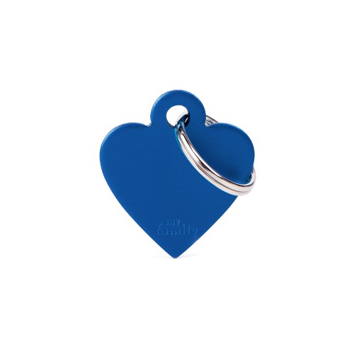 MyFamily Basic Small Blue Aluminum Heart ID Tag
