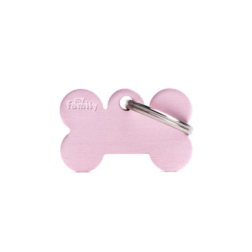 MyFamily Basic Small Pink Aluminum Bone ID tag for pets