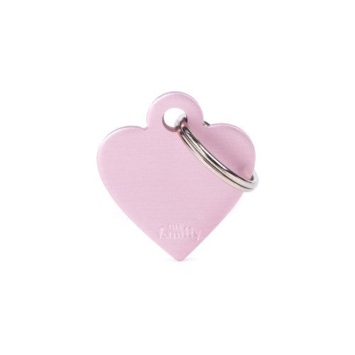 MyFamily Basic Small Pink Aluminum Heart ID Tag