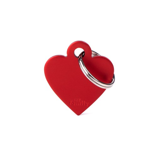 MyFamily Basic Small Red Aluminum Heart ID Tag