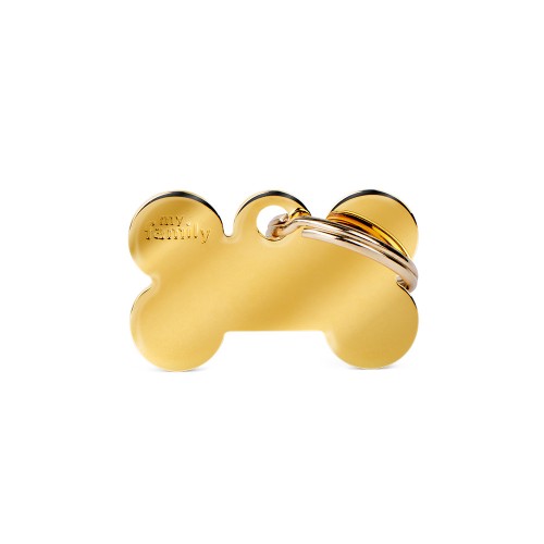 MyFamily Small Basic Gold-Plated Brass Bone ID Tag