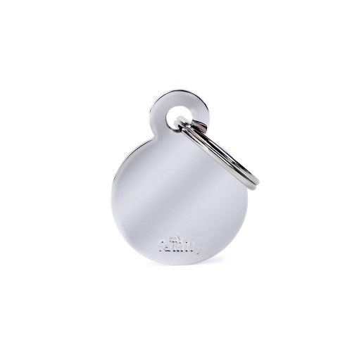 MyFamily Small Basic Chrome Round Circle ID Tag