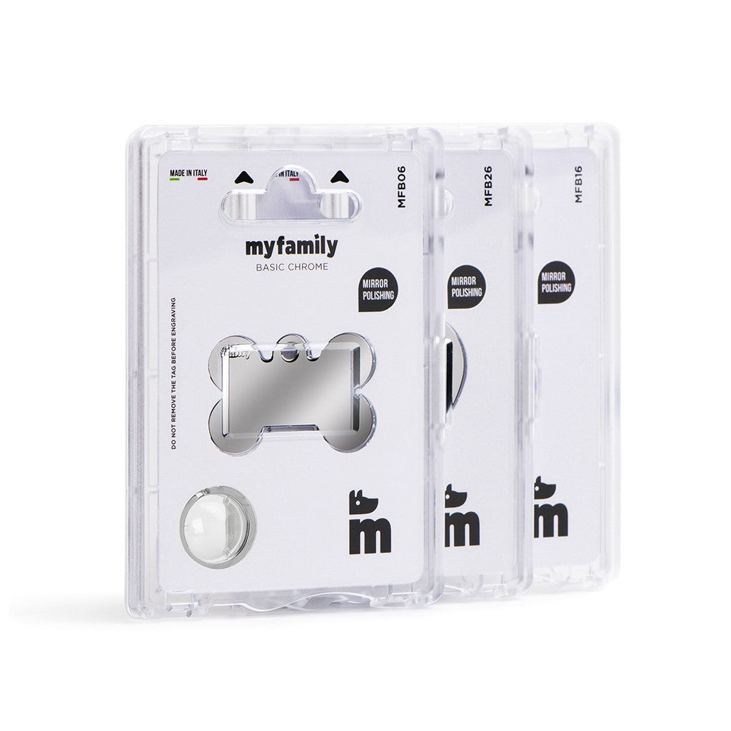 MyFamily Small Basic Chrome Heart ID Tag