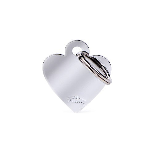 MyFamily Small Basic Chrome Heart ID Tag