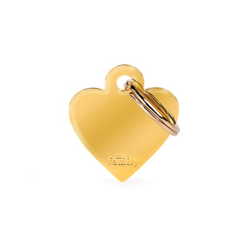 MyFamily Small Basic Gold-Plated Brass Heart ID Tag