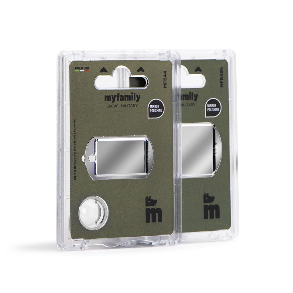 MyFamily Small Basic Chrome Military Shape ID Tag