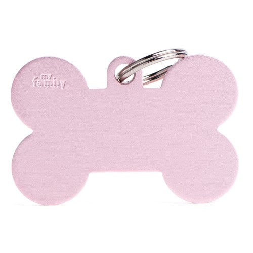 MyFamily Extra Large Pink Basic Aluminum Bone ID Tag
