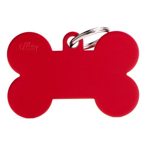 MyFamily Extra Large Red Basic Aluminum Bone ID Tag
