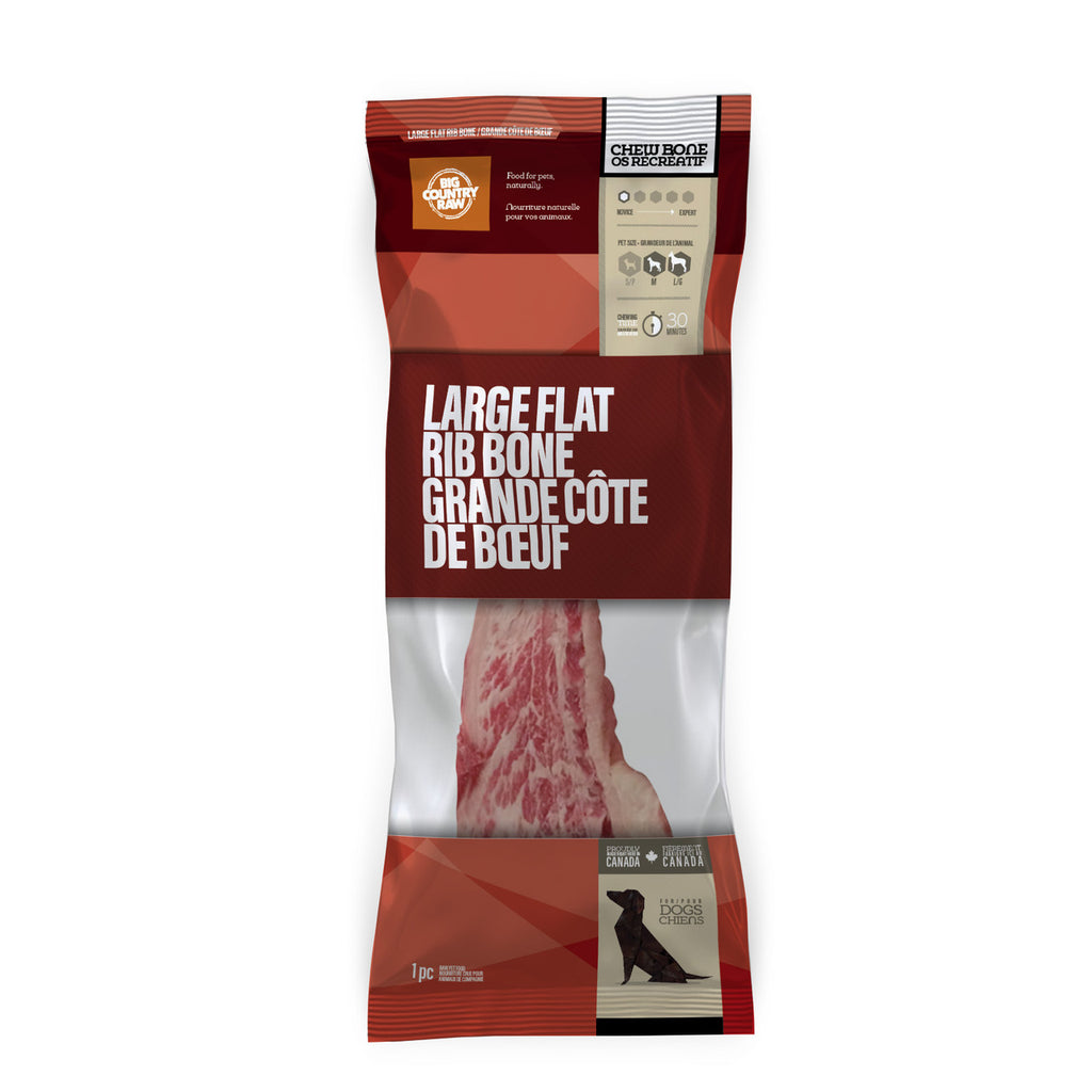 Big Country Raw flat rib bone single piece raw frozen dog chew