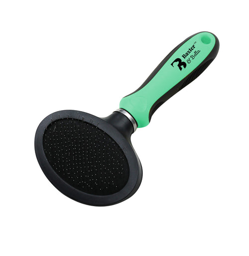 Baxter & Bella small oval slicker brush for cats with rubber grip handle