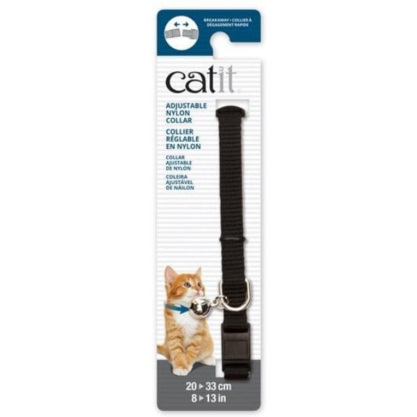 Catit Adjustable Breakaway Nylon Cat Collar Black 20-33 cm