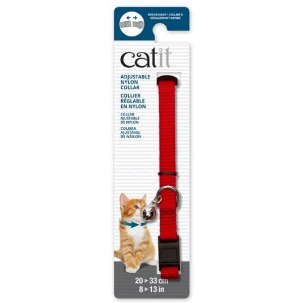 Catit Adjustable Breakaway Nylon Cat Collar Red 20-33 cm