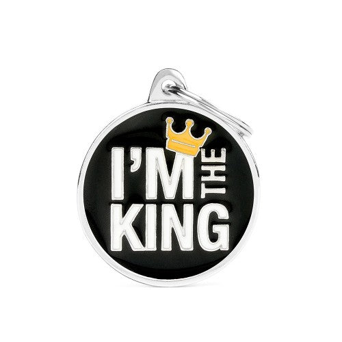 MyFamily Large Charms I'm The King ID Tag in black