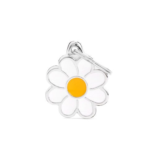 MyFamily Medium Charms Daisy ID Tag in white