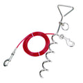 Titan Spiral Stake and Heavy Tie-Out Combo red 15 ft cable with nickel snap