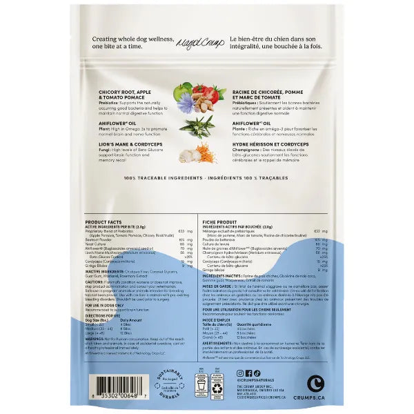 Crumps' Naturals Gutsy Elevate Bites cognitive support dog supplement 190g