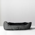 Baxter and Bella Large Lounger dog bed grey glen check 30x20 inches
