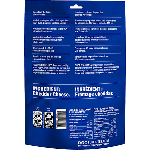 PureBites Freeze-Dried Cheddar Cheese Dog Treats 470g