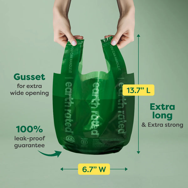 Earth Rated Unscented Handle Bags on Refill Rolls (120 Bags)