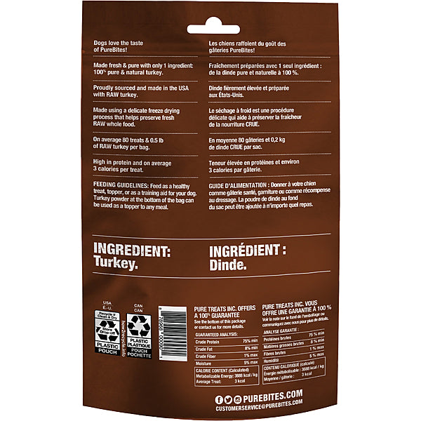 PureBites Freeze-Dried Turkey Dog Treats 70g