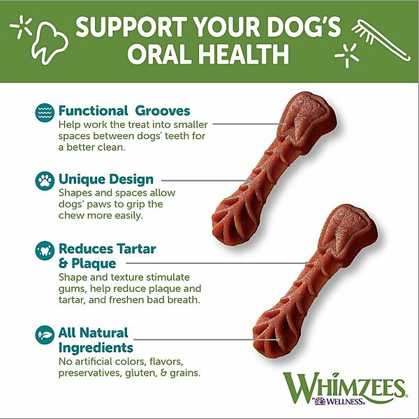 Whimzees Brushzees Daily Dental Chews – Small 14-Pack
