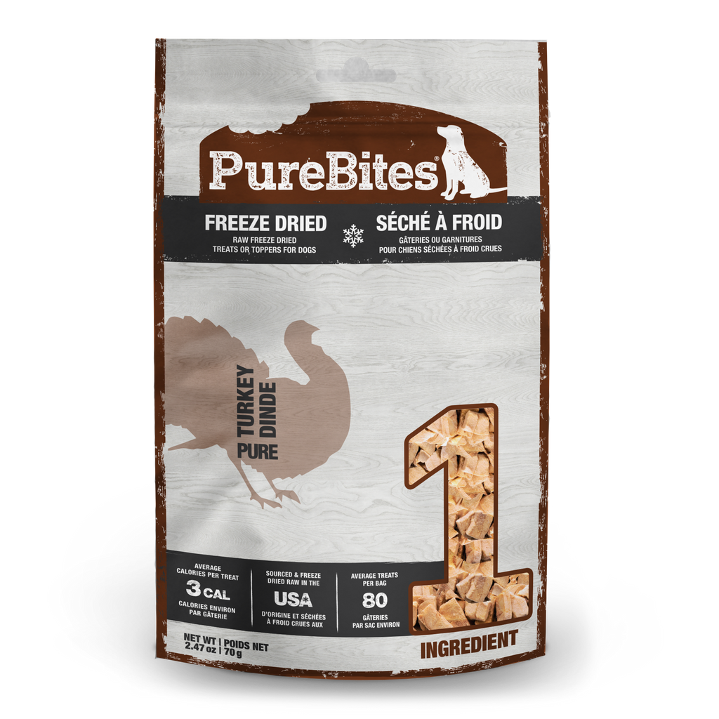 PureBites Freeze-Dried Turkey Dog Treats 70g bag