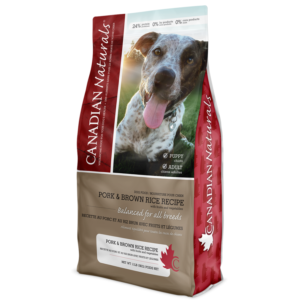 Canadian Naturals Pork and Brown Rice dry dog food 30 lb bag