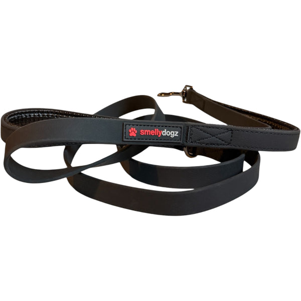 Smellydogz Double Handle Lead – Black, 3/4 in, 6 ft