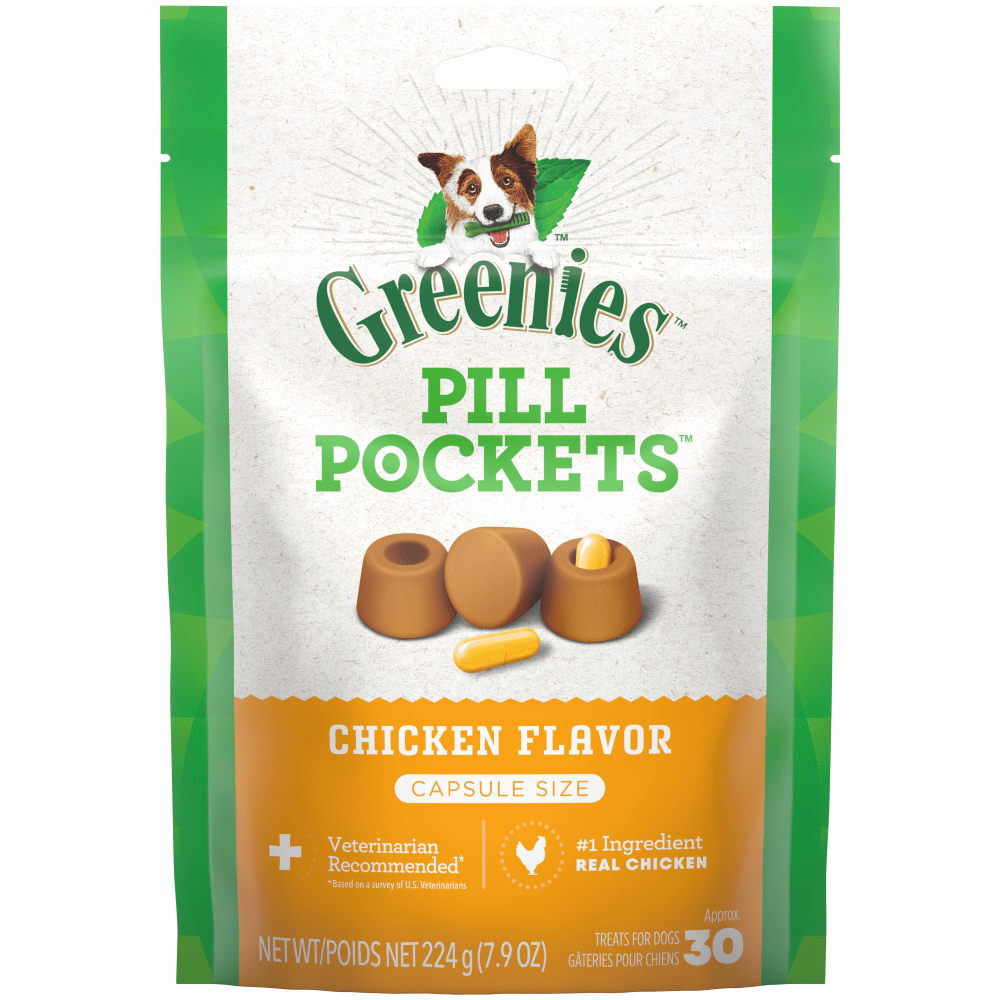 Greenies Pill Pockets chicken flavour tablet-size dog treats 3.2oz 30 count