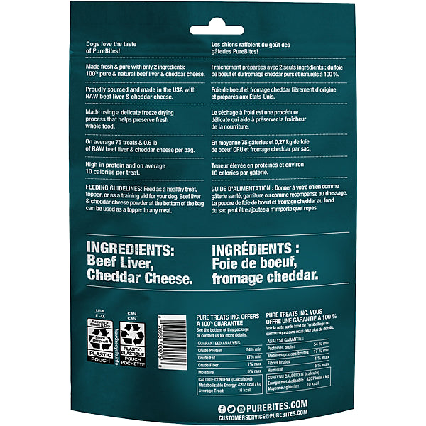 PureBites Freeze-Dried Beef & Cheese Dog Treats 120g