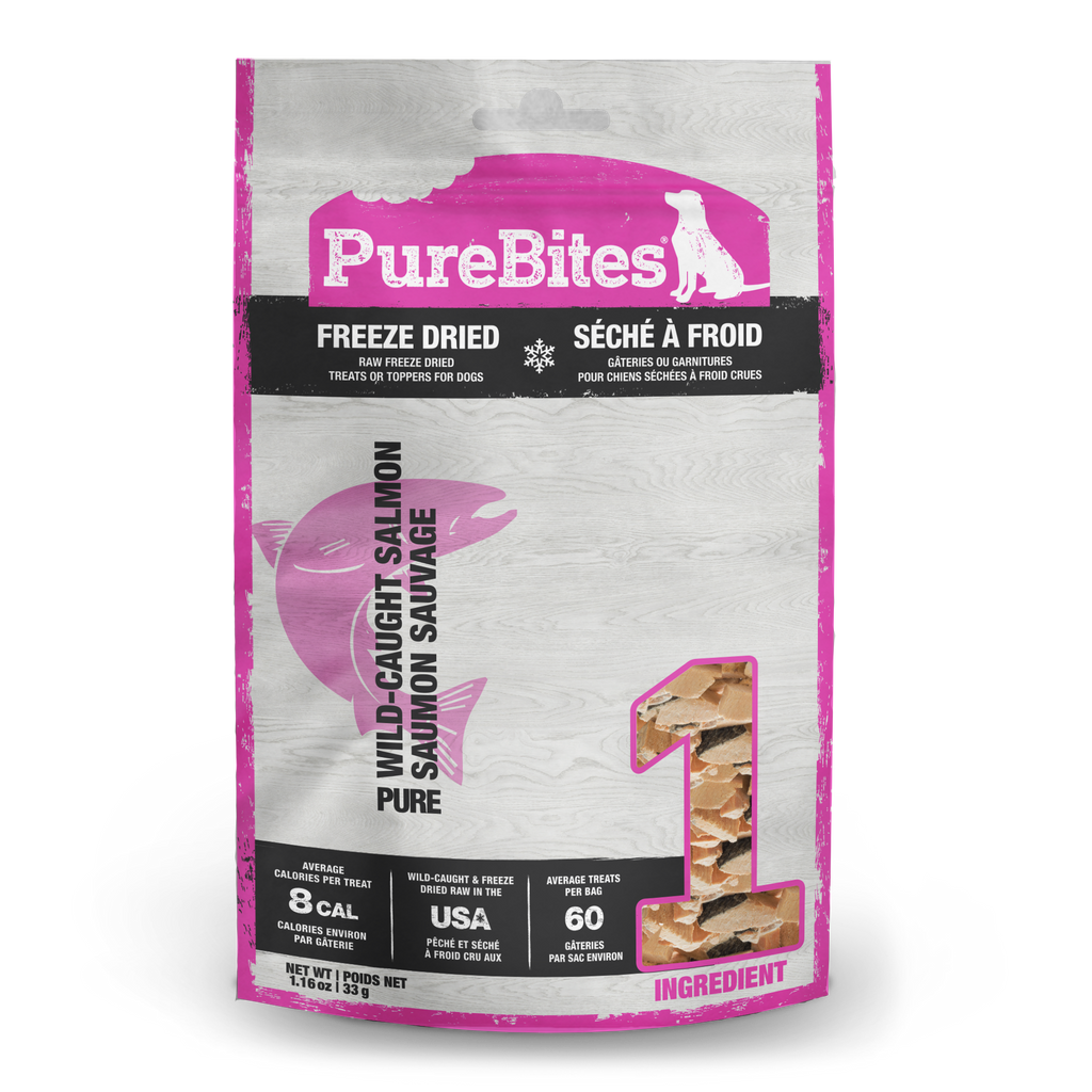 PureBites freeze-dried wild-caught salmon dog treats 270g bag