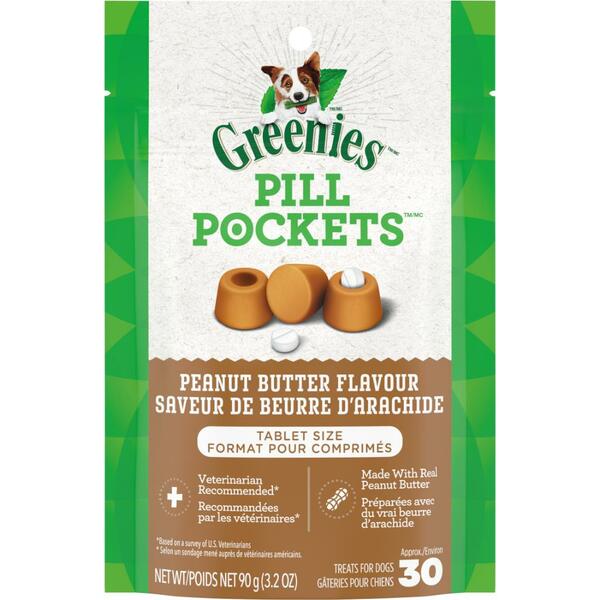 Greenies Pill Pockets – Peanut Butter (30 Treats, 3.2 oz)