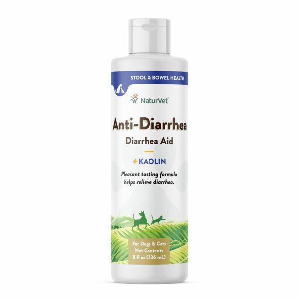 NaturVet Anti-Diarrhea Liquid with Kaolin for Dogs & Cats 8 oz