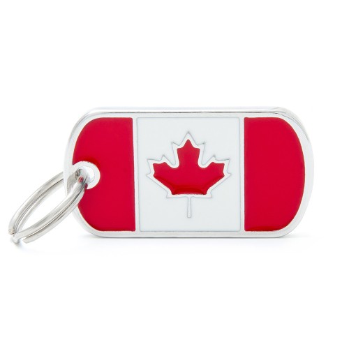 MyFamily Canada Flag pet ID tag, hand-finished in Italy, Flags collection