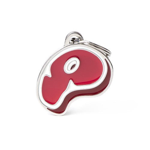MyFamily Steak Food collection pet ID tag, hand-finished in Italy