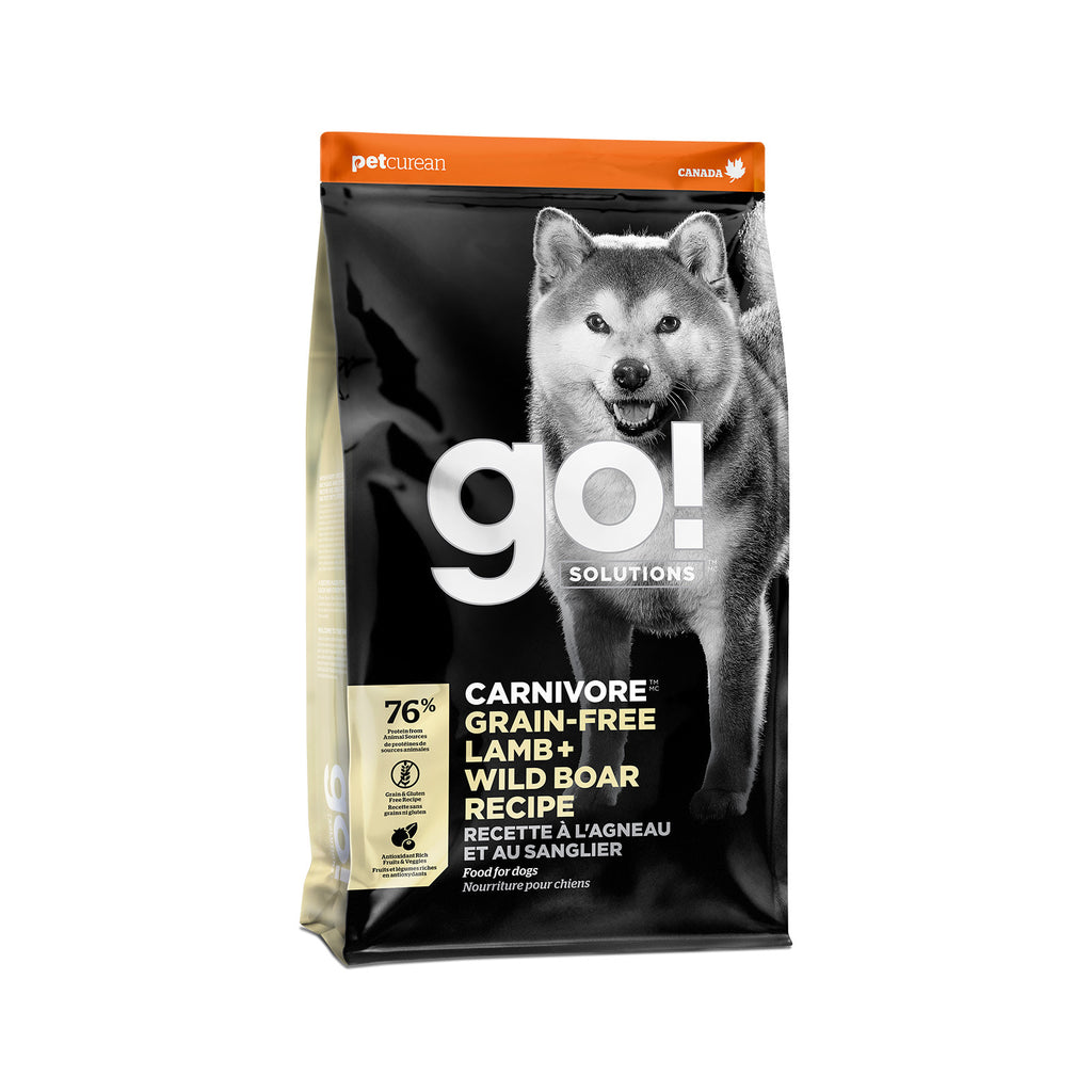 GO! Carnivore Grain-Free Lamb and Wild Boar dry dog food 22 lb bag