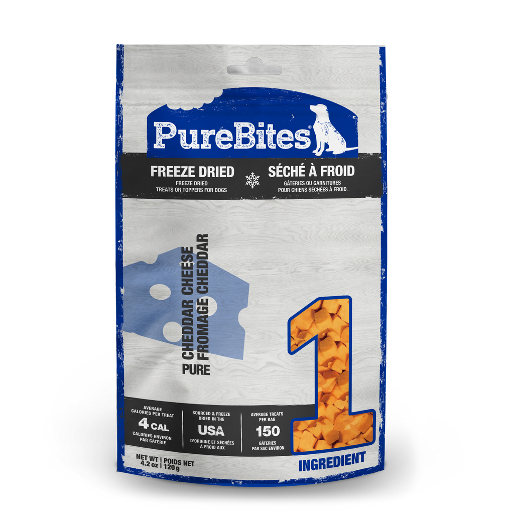 PureBites freeze-dried cheddar cheese dog treats 470g bag