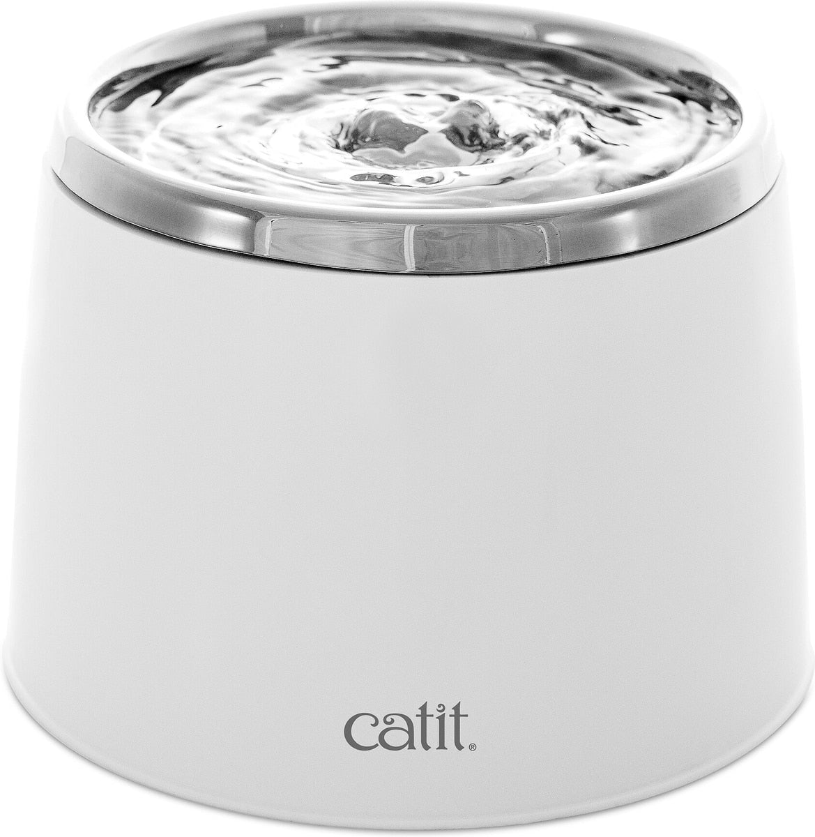 Catit Fresh & Clear Stainless Steel Top Cat Drinking Fountain 2L white