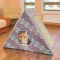 KONG Play Spaces Zen Den foldable cat hideaway with sisal scratcher and plush bedding