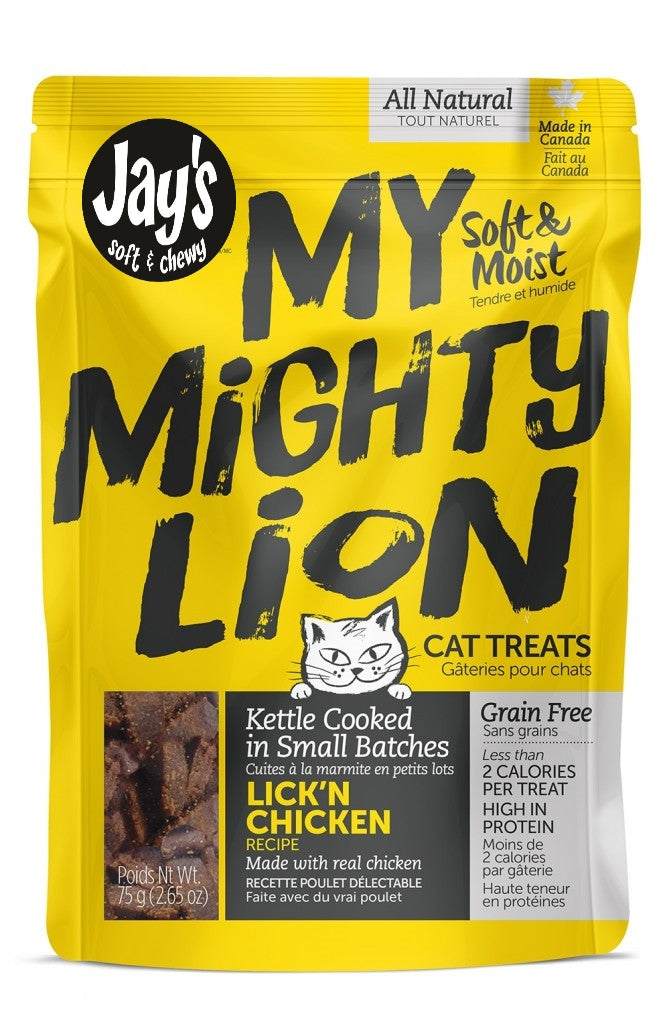 Jay's My Mighty Lion Lick'n Chicken grain-free moist cat treats 75g