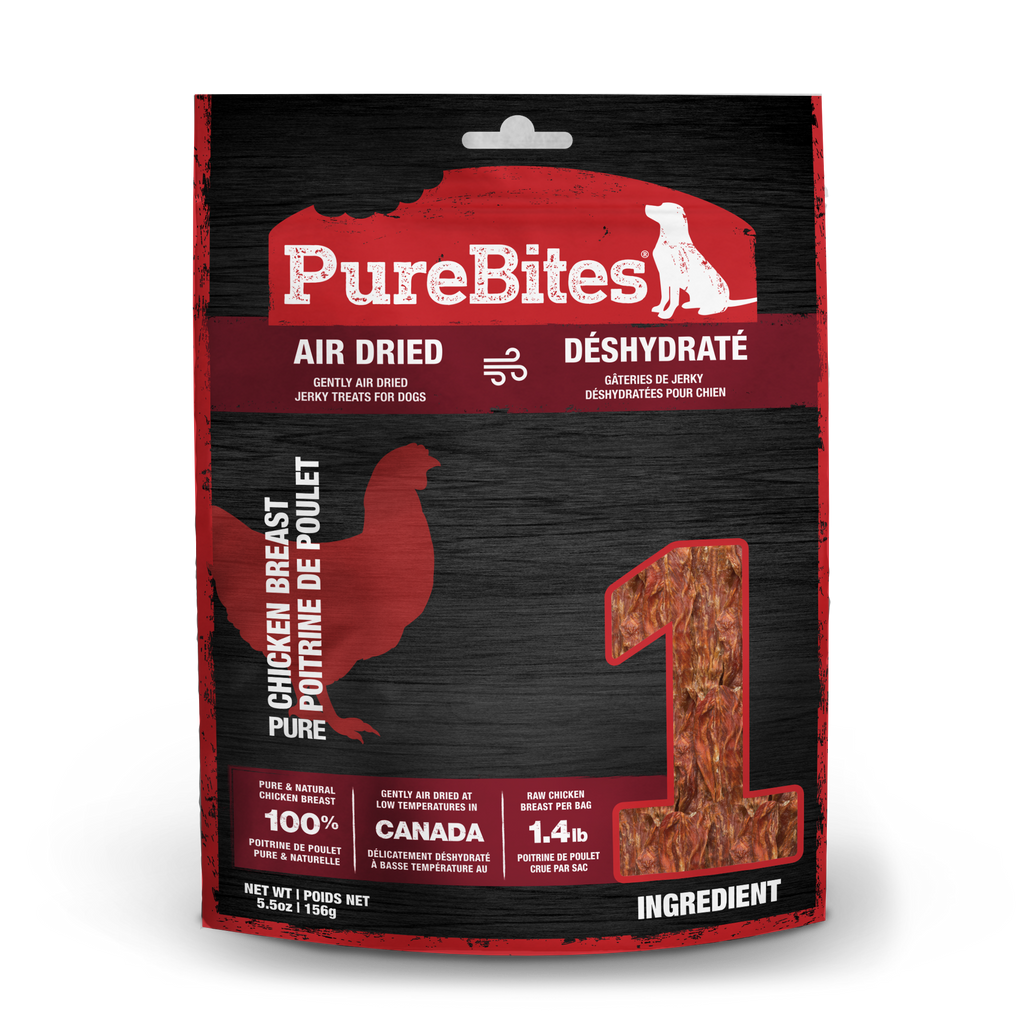 PureBites Chicken Jerky air dried dog treats 156g bag