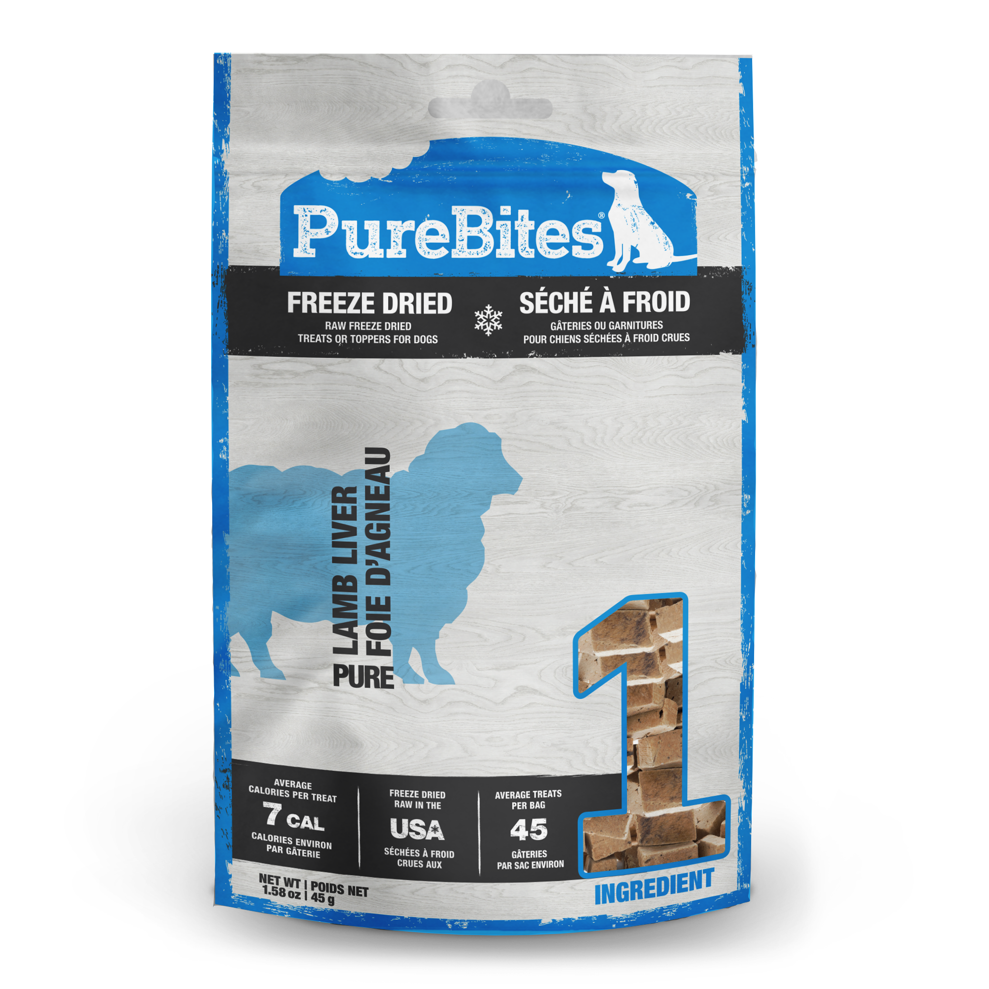 PureBites Trainers Freeze-Dried Lamb Liver Mini Dog Treats 68g bag