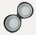 Gooeez Grey Silicone Collapsible Double Pet Bowl