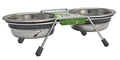 Loving Pets Ruff N Tuff Silent Double Diner Gray 1 quart elevated dog bowl set