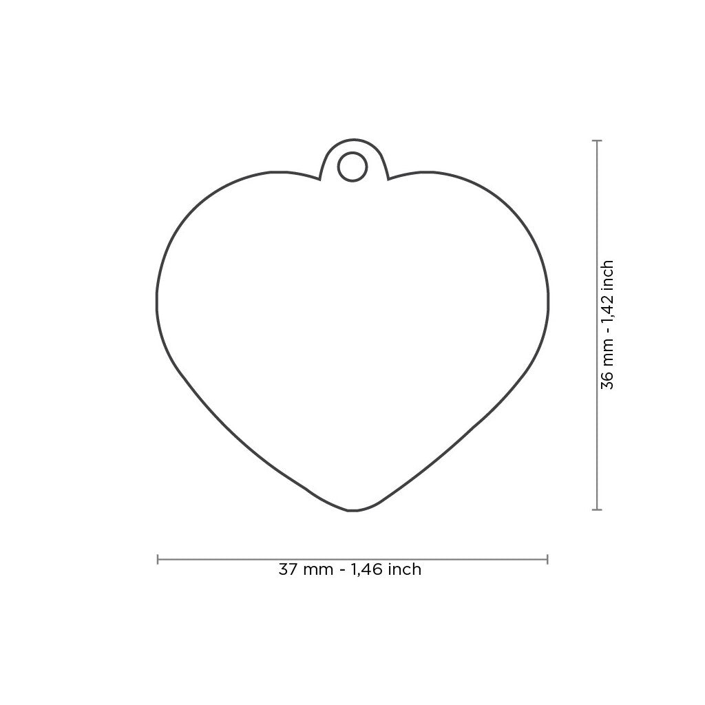 MyFamily Large Pink Glitter Heart ID Tag hand-enamelled Shine collection