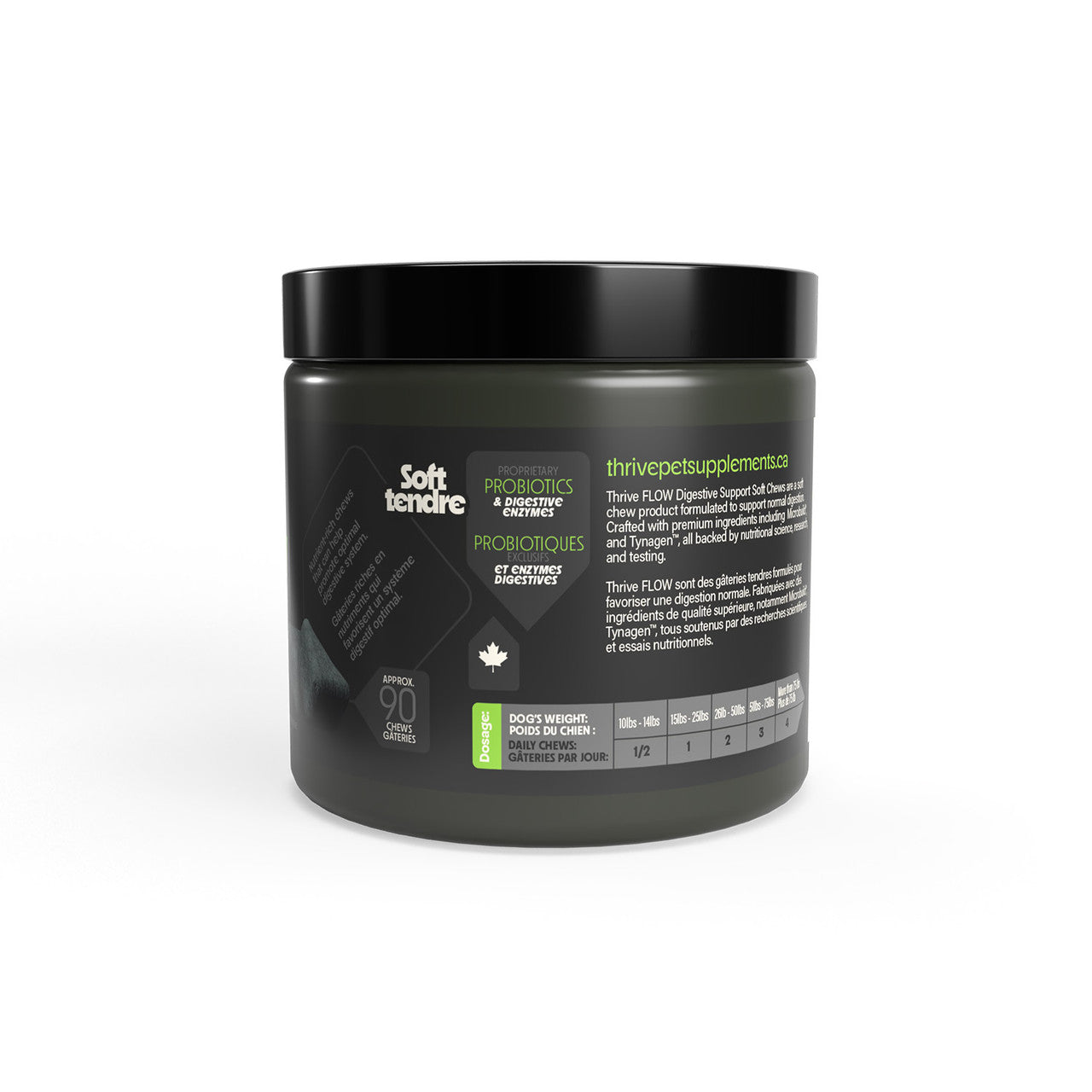 Thrive Flow Digestive Support soft chew dog supplement 270g
