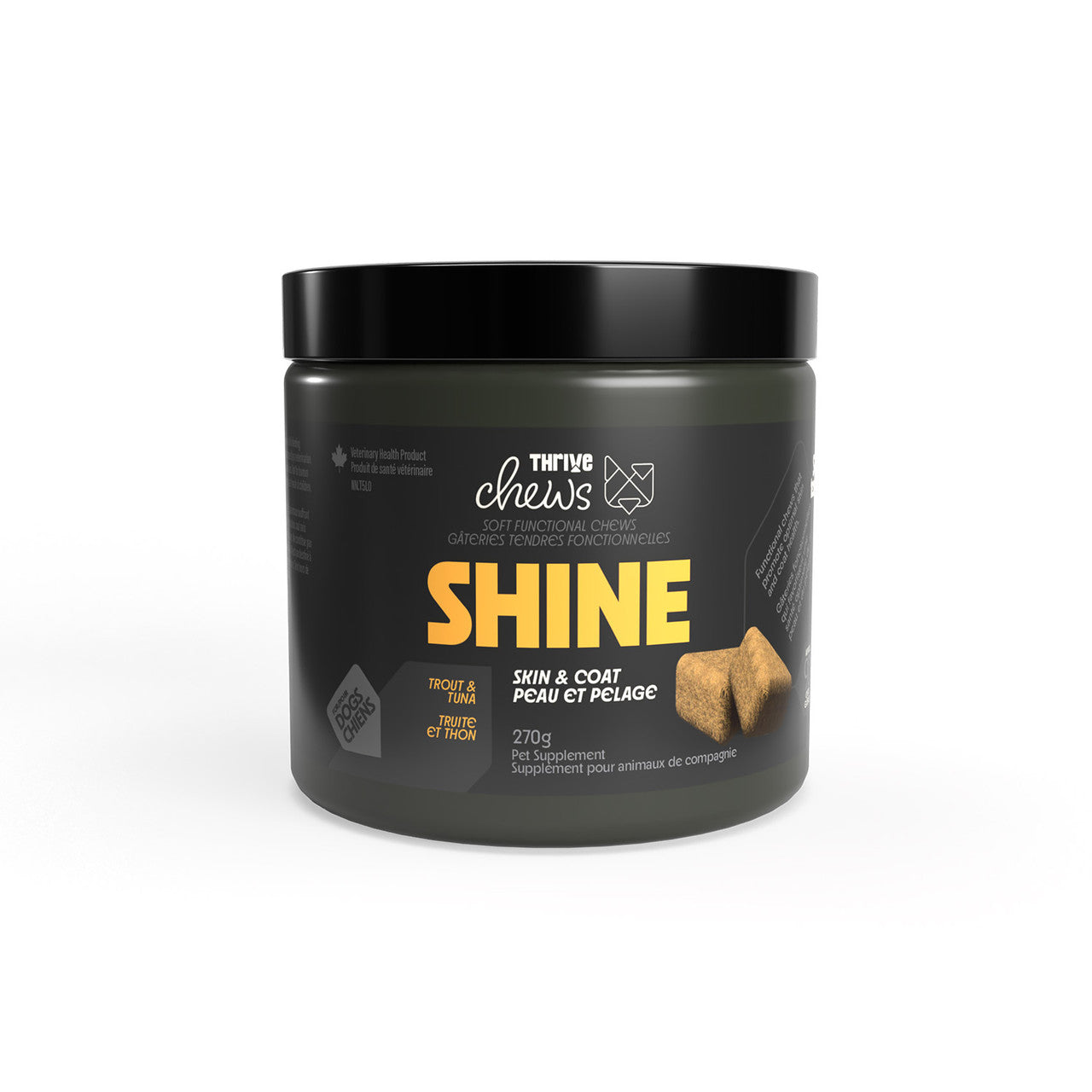 Thrive Shine Skin and Coat soft chew dog supplement 270g
