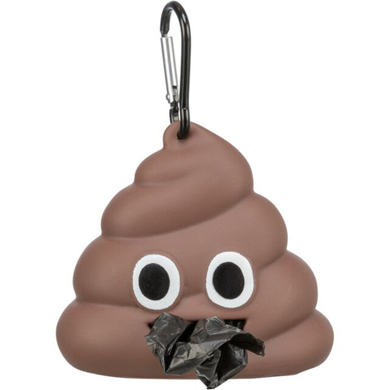 Trixie Poop Bag Dispenser brown PVC with carabiner hook