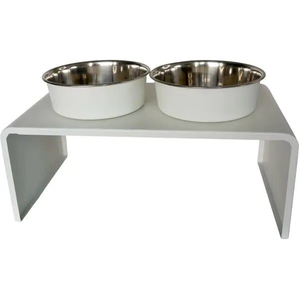 Unleashed Raised Magnetic Diner elevated dog feeding station with two bowls